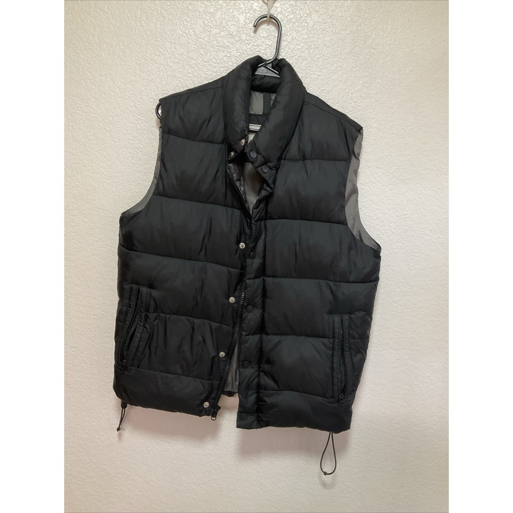 Old Navy Men's Black Puffy Vests Small Outdoor Inside Pockets